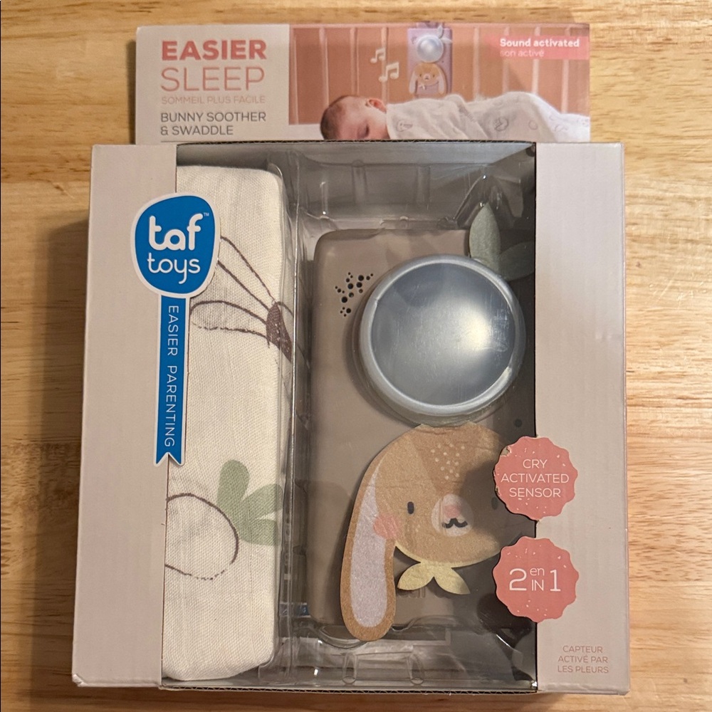 Bunny Soother & Swaddle - Cream and Brown